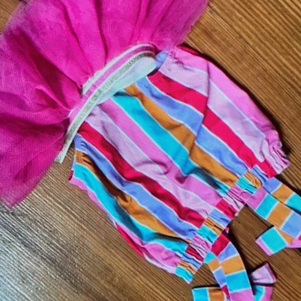 Striped bow one piece
